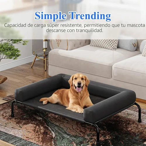 Vista 2 de Simple Trending Cama Elevada para Perros Grandes, Cuna Elevada Refrescante para Perros con Refuerzos, Cama Transpirable para Mascotas