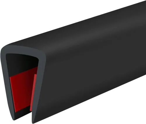 Vista 22 de Borde de goma protector, canal en U autoadhesivo de 1-1/2 pulgadas para maderas, bandas flexibles en forma de U para despegar y pegar, protector