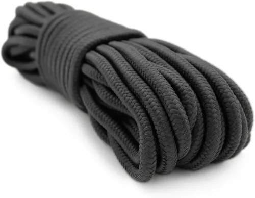 Vista 8 de Cuerda multiuso de 9 mm (3/8 pulgadas) de nylon trenzado, 50 pies. Negro