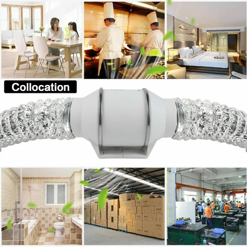 Vista 7 de Manguera de ventilación de secadora flexible de 8 pulgadas, conductos de aluminio de 25 pies de largo con 2 abrazaderas de conducto, protección