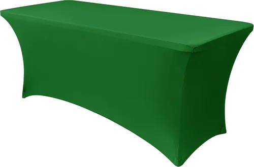 Vista 52 de Obstal Funda de mesa de elastano elástica de 4 pies para mesas plegables estándar, paquete de 2 manteles rectangulares universales ajustables