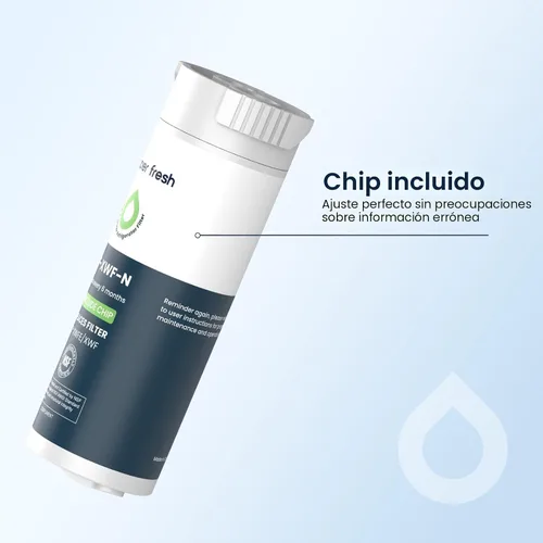 Vista 2 de GLACIER FRESH Filtro de agua compatible con XWFE (con CHIP incorporado), reemplazo para filtro de agua de refrigerador GE XWFE, XWF, Certificación