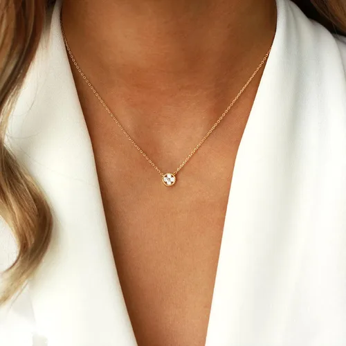 Vista 2 de Collner Collar con colgante de corazón de oro de 14 quilates para mujer, delicado collar de estrella, gargantilla de mal de ojo, collar bohemio