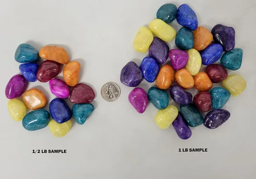 Vista 2 de Piedras de cristal de cuarzo agrietado pulidas y pulidas de 1 libra, piedras preciosas decorativas grandes y coloridas, cristales a granel