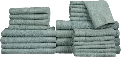 Vista 14 de Baltic Linen Juego de toallas de 100 % algodón, 4 toallas de baño, 4 toallas de mano, 4 puntas de los dedos con flecos, 12 toallas pequeñas