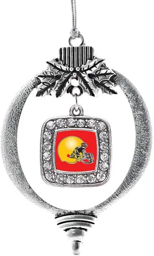 Vista 154 de Inspired Silver - Adorno con dije de reina de rodillo - Adornos navideños cuadrados de plata con joyas de circonita cúbica