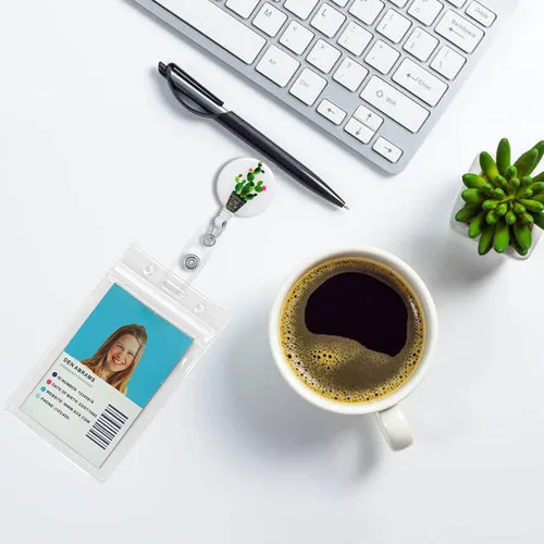 Vista 2 de Carrete retráctil para insignias, carretes de insignia de enfermera con clip de cocodrilo, clip decorativo con nombre en portatarjetas de Paquete