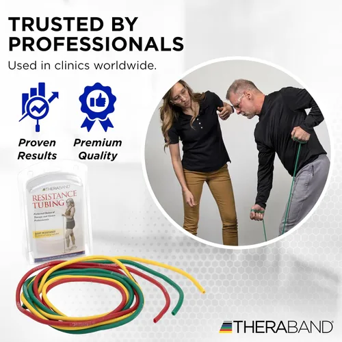Vista 9 de TheraBand tramos de tubos profesionales con resistencia de látex para ejercitar, rehabilitar y acondicionar cualquier parte del cuerpo.