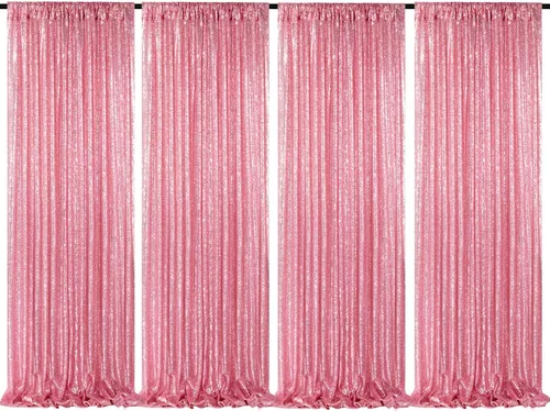 Vista 17 de 2 cortinas de 2 x 8 pies de lentejuelas con brillantina para marco de fotografía, para fiestas o fondos de fotografía