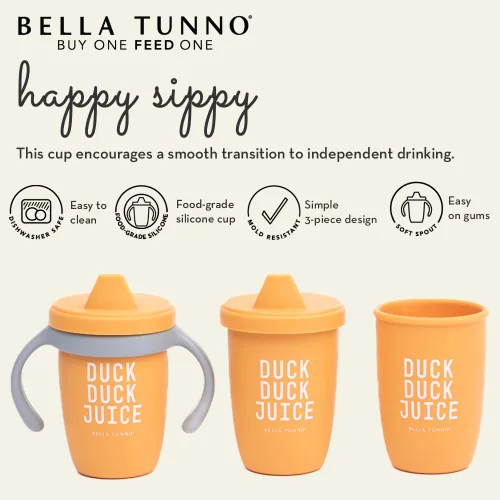 Vista 2 de Taza de silicona Bella Tunno, taza de entrenamiento con asas de transición para bebés, niños pequeños y niños, bebés de 6 a 12 meses y niños