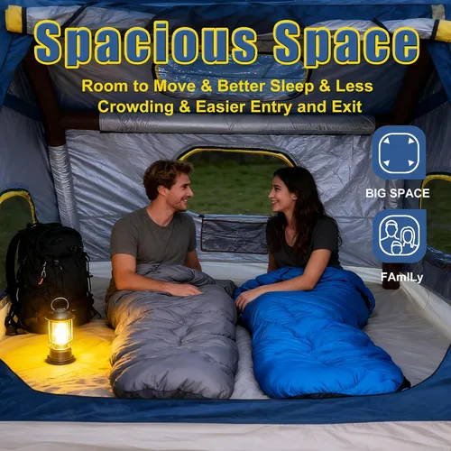 Vista 9 de 2-4 Person Inflatable Camping Tent 60 Second Setup 4 Season Waterproof (PU3000 Oxford) All Weather Tent for Romantic Dates, Fall/Winter