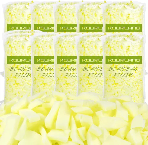 Vista 14 de Relleno de puf de 5 libras, relleno de espuma viscoelástica triturada, relleno de puf, relleno de puf para sofá, animales de peluche, cama de perro