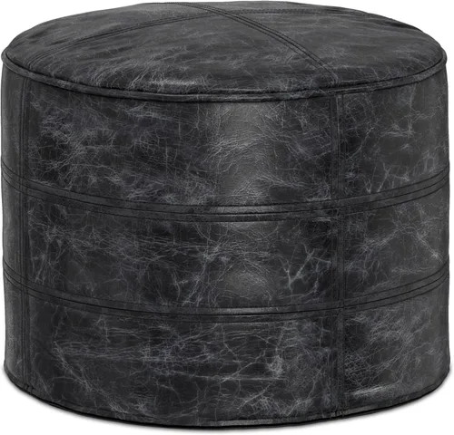 Vista 16 de SIMPLIHOME Nate Puf cuadrado de 20 pulgadas de ancho en algodón gris mezclado con estampado