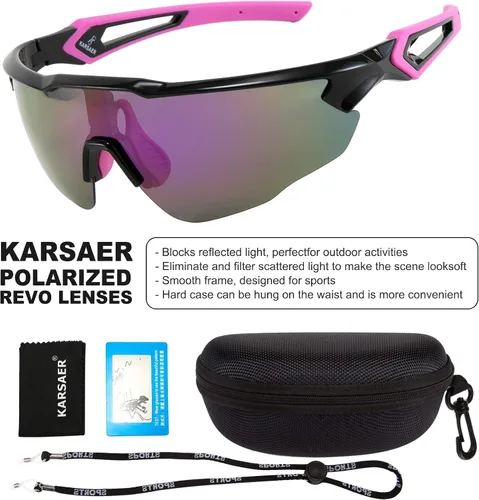 Vista 5 de Karsaer Ciclismo Deportes TR90 Gafas de sol hombres mujeres, ciclismo de montaña, escalada en roca, kayak deportes gafas