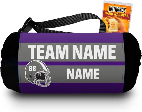 Vista 7 de Calentador de manos para cuarto de espalda, jugadores y potenciadores - Nombre del equipo personalizable y nombre del jugador Rojo