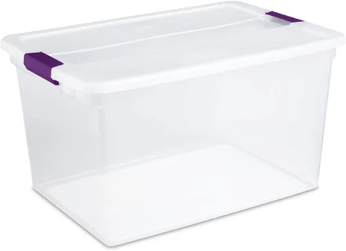 Vista 14 de Sterilite ClearView - Paquete de 4 cajas de cierre ClearView de 60 cuartos de galón, contenedores organizadores con ruedas con tapas de pestillo