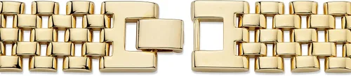 Vista 2 de PalmBeach Jewelry - Pulsera de identificación para hombre, chapada en oro amarillo, forma rectangular, color negro natural y circonita cúbica