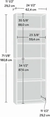 Vista 3 de Sauder Beginnings Estantería de 5 Estantes, Librero con Estantes de Almacenamiento Ajustables, en Brook Cherry