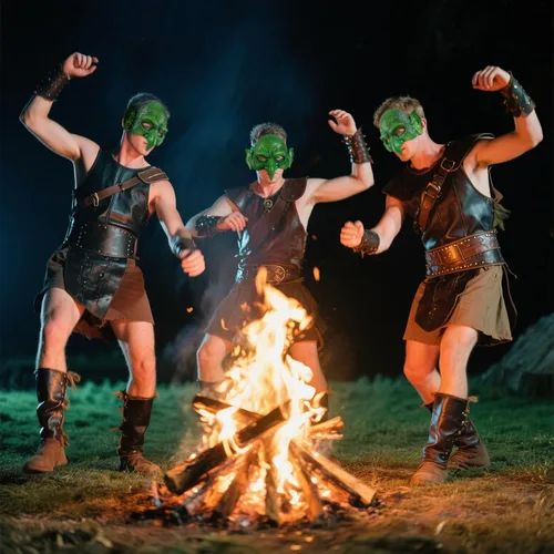 Vista 4 de VZQI Máscara de duende verde, máscara de bruja de Halloween, disfraz de cosplay de zombi aterrador de media cara
