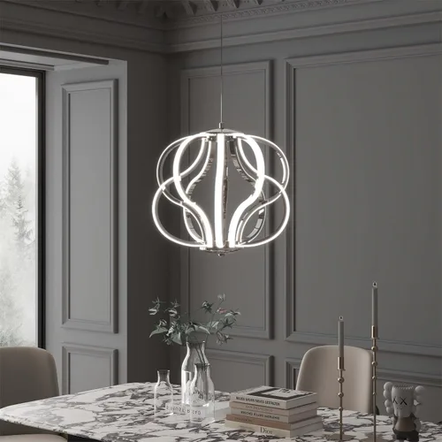 Vista 5 de Candelabro LED moderno con diseño acrílico, ajustable, fácil de instalar, adecuado para comedor, sala de estar, dormitorio, cocina y pasillo