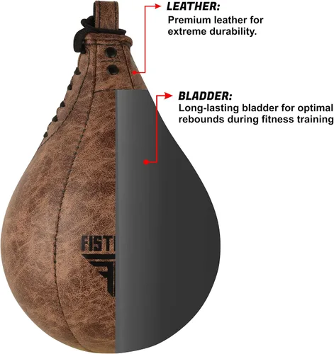 Vista 4 de FISTRAGE Speed Ball Bolsa de boxeo de cuero MMA Muay Thai entrenamiento punzonado Dodge Striking Kit con giro libre entrenamiento Speedball Kicking