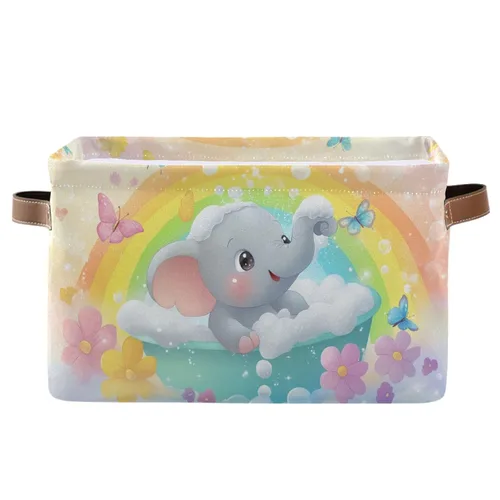 Vista 28 de Emelivor ABC - Contenedor de almacenamiento plegable con asa rectangular impermeable ABC Dinosaurios cesta para almacenamiento cubo organizador