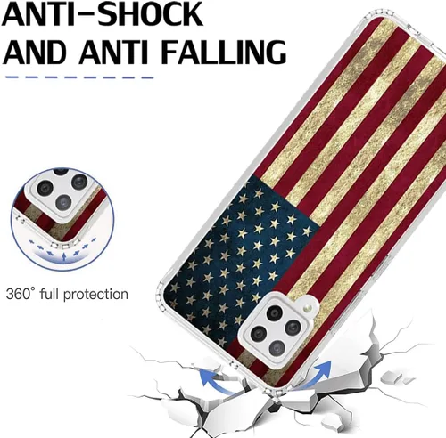 Vista 7 de Funda para Galaxy A42 5G/M42 5G SM-A426 con protector de pantalla de vidrio templado, cuerpo completo, diseño floral, a prueba de golpes, funda