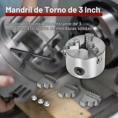 Vista 3 de 3 Mandíbula Torno Chuck Manual 3 "K11-80 Torno autocentrante Parte de perforación 3.150 in Total 2 Juego de mordazas