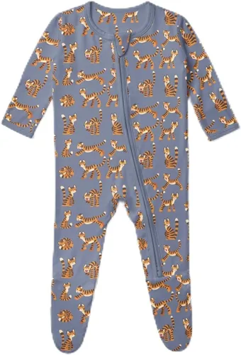 Vista 134 de KicKee Baby & Toddler - Pijama de viscosa ultrasuave de bambú con patas abatibles y puños