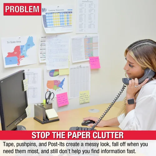 Vista 2 de Ultimate Office AdjustaView Organizador de escritorio de referencia de 10 bolsillos con bolsillos de carga fácil y base compacta y pesada para mayor