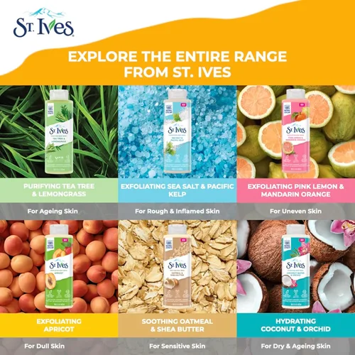 Vista 6 de St. Ives Gel de baño refrescante limpiador de agua de rosas y aloe vera hecho con limpiadores a base de plantas y extractos 100% naturales, 16 onzas