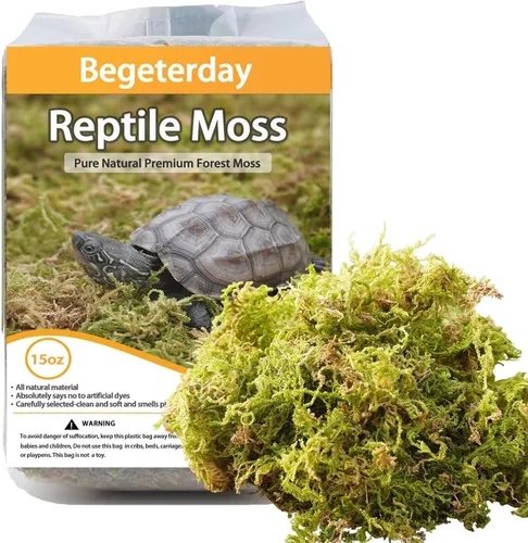 Vista 7 de Musgo de reptil natural puro de 3.5 onzas para la humedad, ideal para serpientes, tortugas y otros reptiles, bueno para terrarios para reptiles