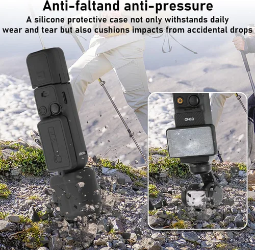 Vista 4 de Funda de silicona para osmo Pocket 3 Funda protectora para DJI Pocket 3 Protector de lente resistente a los arañazos Funda compatible con DJI OSMO