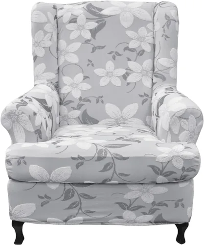 Vista 19 de Eco-Ancheng Fundas para silla con respaldo de ala, 2 piezas, fundas elásticas para silla con respaldo de ala, fundas para sillón con respaldo