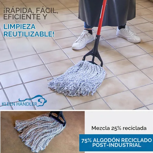 Vista 6 de KLEEN HANDLER Repuesto de cabezal de trapeador con acabado de corte