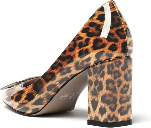 Vista 7 de WAYDERNS Zapatos de tacón alto con puntera cuadrada para mujer, de 3 pulgadas