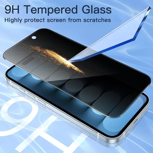 Vista 6 de JETech - Protector de pantalla de privacidad para iPhone 15 Plus de 6.7 pulgadas, película de vidrio templado antiespía con herramienta de fácil