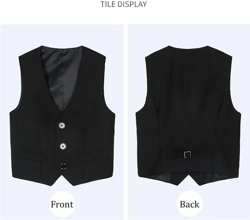 Vista 4 de Chaleco de traje formal de 4 botones para niño