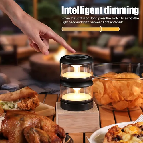 Vista 5 de oneleaf Luz de Ambiente Portátil LED Luz Nocturna, Lámpara de Vela, Tres Luces con Base de Carga, Interruptor Táctil Inalámbrico Recargable