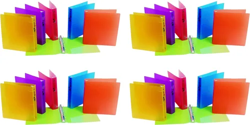 Vista 8 de Filexec Carpeta de 3 anillas, capacidad de 1.5 pulgadas, esmerilada, tamaño carta, 6 unidades (paquete de 1) arándano, fresa, uva, limón, lima