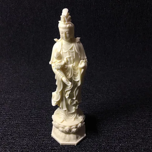 Vista 4 de Juego de 3 estatuas de Buda Amitabha Kuanyin-Amitabha-Ksitigarbha, blanco, talla única
