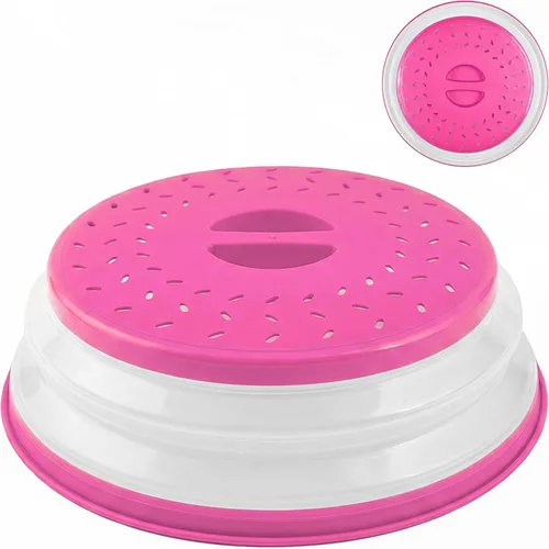 Vista 12 de Paquete de 1 fundas plegables para microondas, cubierta para salpicaduras de microondas para alimentos, diseño que ahorra espacio (10.5 pulgadas)