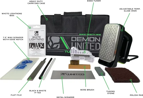Vista 2 de DEMON UNITED USA Bronze Edition Kit de afinación de esquí y snowboard con cera para esquí y snowboard para todas las estaciones, hierro de cera
