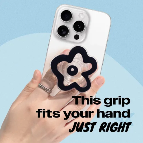 Vista 2 de OnTheGrip Lindo Diseño Transparente en Forma de Flor de Margarita Soporte de Teléfono Móvil Plegable Multifuncional para Smartphone, Tablet
