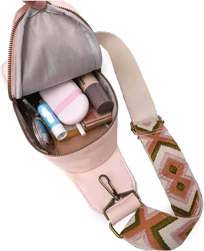 Vista 5 de Bolso bandolera para mujer, bolso cruzado de cuero de moda, bolso de mensajero, bolso de mano para mujer, tamaño mediano, color marrón