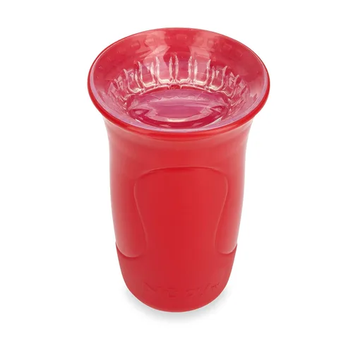Vista 5 de Nuby Vaso antiderrames de 3 piezas con borde de silicona 360 Smart Edge, paquete de 3, 10 onzas, multicolor