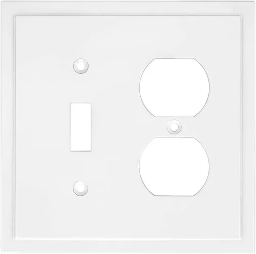 Vista 11 de Henne Bery Placa decorativa de pared con borde moderno, tapa de tomacorriente para cubrir enchufe, aleación de zinc maciza duradera