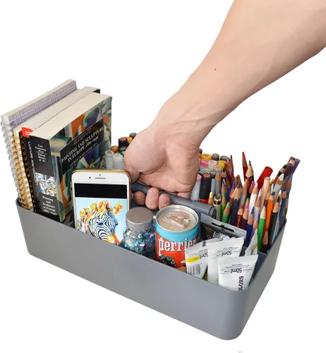 Vista 13 de Divisores DIY de 8 Compartimentos, Caddy Portátil Grande, Multiusos, Apilable, Solución Moderna para Escuela, Oficina, Escritorio, Uso Infinito