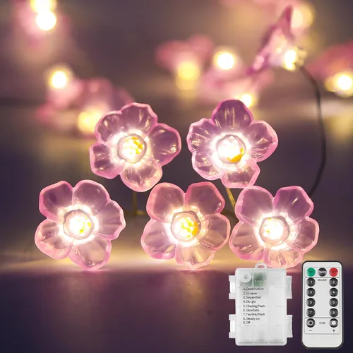 Vista 12 de suddus Luces de calabaza 3D, 40 luces LED de otoño de 12.8 pies, funcionan con pilas con control remoto y 8 modos y temporizador, decoraciones