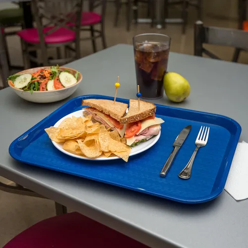 Vista 5 de Carlisle FoodService Products Bandeja de plástico para comida rápida, 14 x 18 pulgadas, azul (paquete de 2)